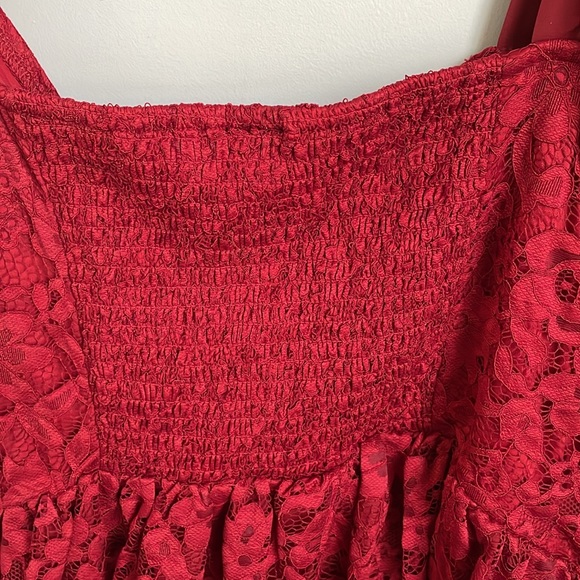 New Torrid Dark Red Lace Short Sleeve Babydoll Top Size 2X - Picture 12 of 12
